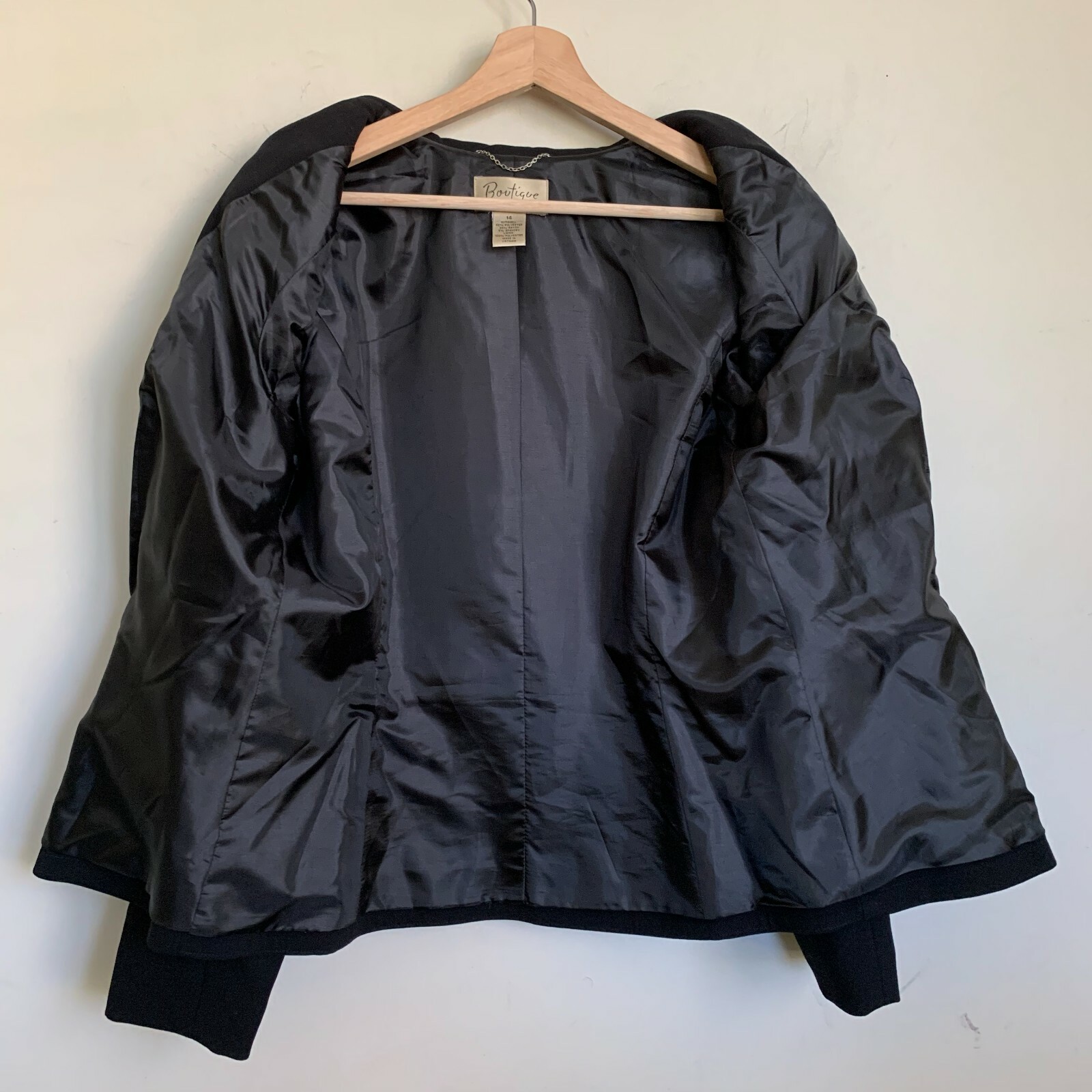 Boutique Essentials Jacket Black Round Collar Pep… - image 3