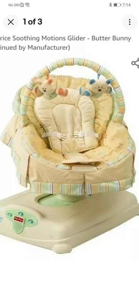 Capa de substituição vintage descontinuada Fisher Price bebê swing somente  - Imagem 4 de 4