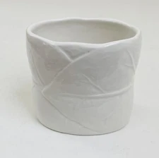 MICHAEL ARAM  White Forest Leaf Porcelain Ceramic Sugar Bowl ONLY No Lid Top!