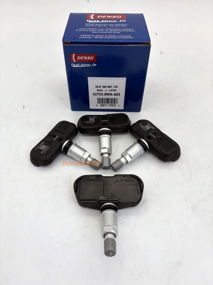 4x DENSO For Honda CR-V 2007-11 TPMS Tire Pressure Monitor Sensor 42753-SWA-A03 Foto 2 de 4