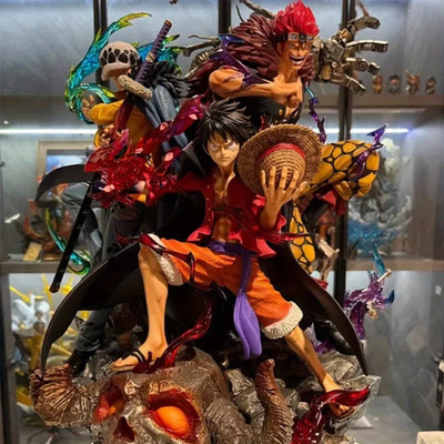 One Piece Onigashima Action Figures - Luffy, Kid & Law Collectible Set