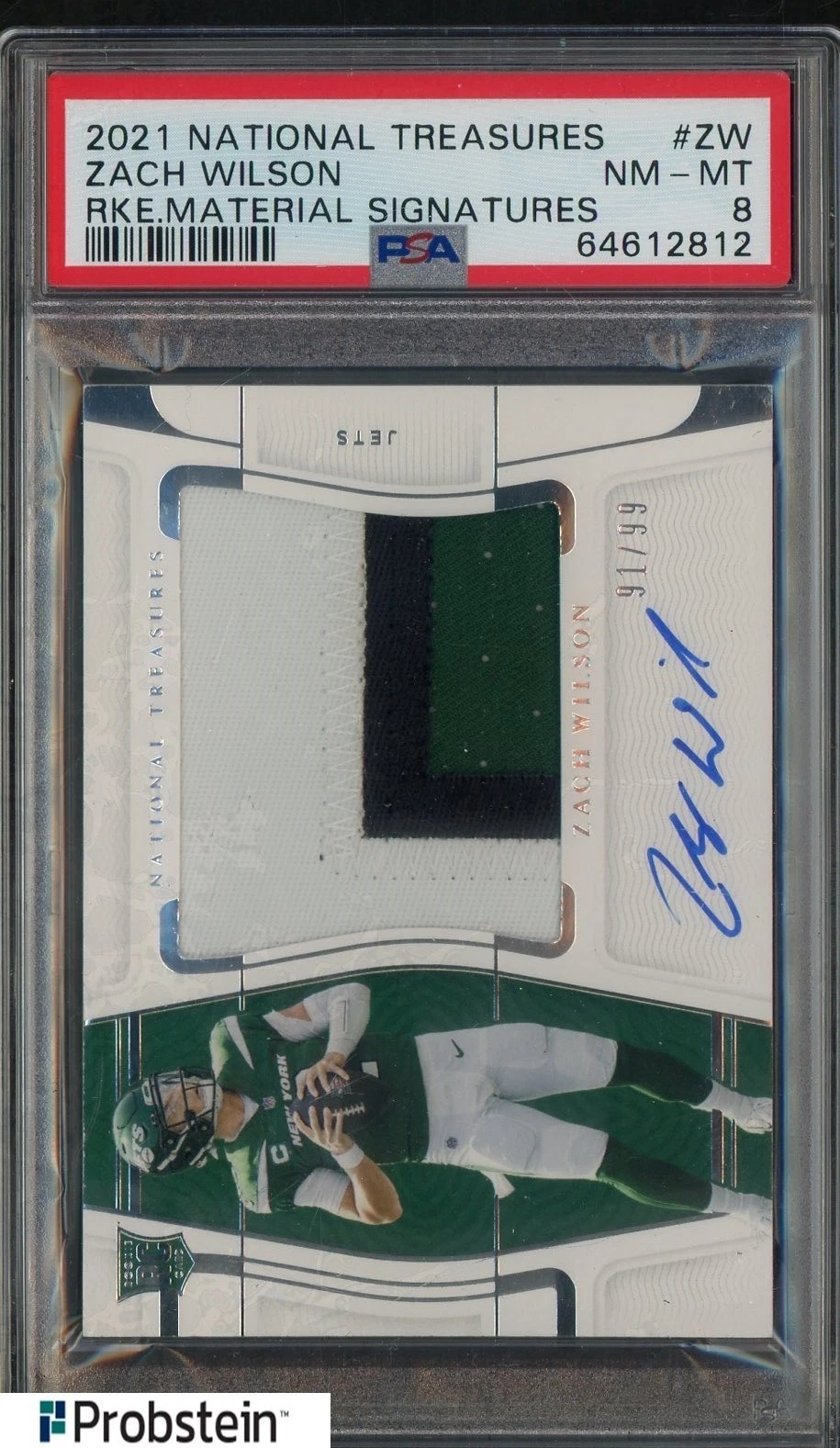 Zach Wilson Panini National Treasures Rookie Material Signatures #ZW Base