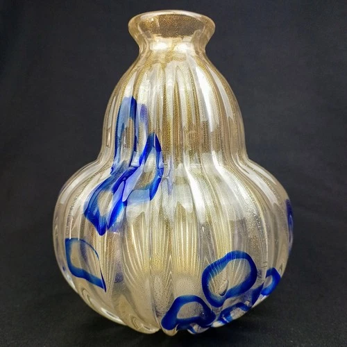 Archimede Seguso ANELLI Murano Glass Vase 1948 Vintage Art Rare