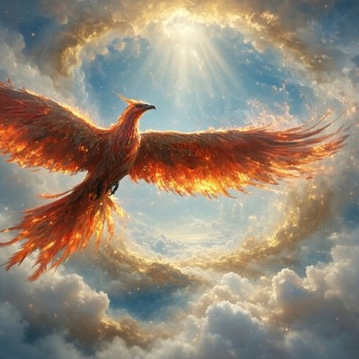 Phoenix Bird Magical 4K Wallpaper Digital Art HD Animal Printable Kids Room 1019