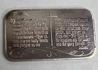 1 oz Fine Silver Bar Lords Prayer Toned - Silver Bullion Bar