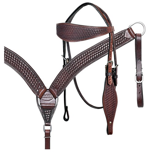 Collier Poitrine Western HILASON En Cuir Véritable – Couleur Marron Foncé, Taille Standard, Style Américain Tissé