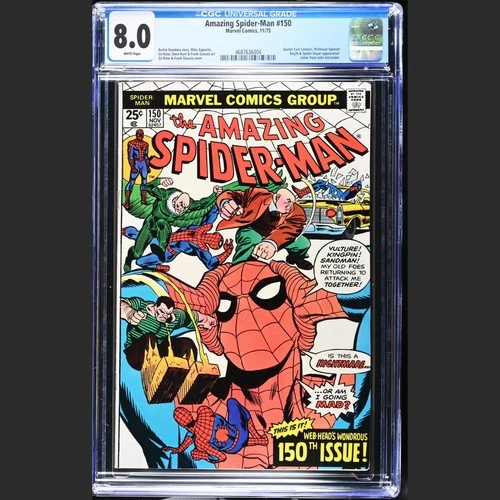 Amazing Spider-Man #150 • CGC 8.0 • King Pin, Vulture, Sandman, Spider-Slayer