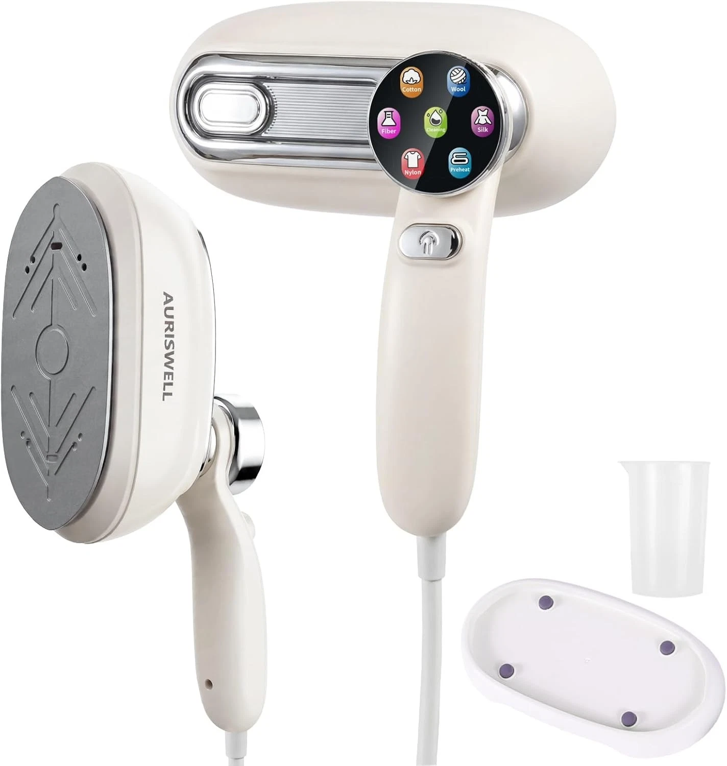 NEW AURISWELL Handheld Steamer for Clothes, 1200W Portable 2-in-1 Garment Steam