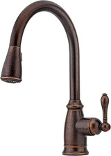 Rustic Bronze Kitchen Faucet with Pull Down Sprayer  High Arc Design