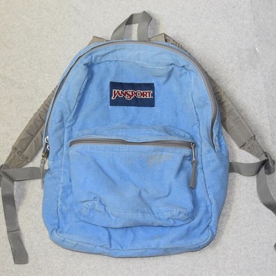 Vintage JanSport T501 Backpack Light Blue Corduroy  Good Condition