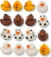 Sport Themed Rubber Ducks 2"  12 Pack Cute Duckies Bath Tub Pool Toys....
