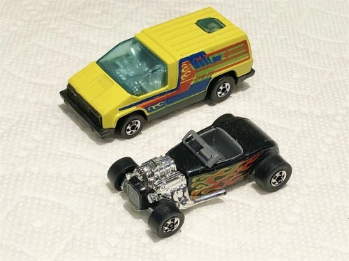HOT WHEELS VINTAGE BLACKWALL HOT ROD COUPE NEAR MINT & CRAZY VAN NEAR MINT