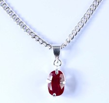 5.60 Ct Natural Red Ruby 12 x 7 mm Oval Gemstone Certified Men's Pendant SEE VDO