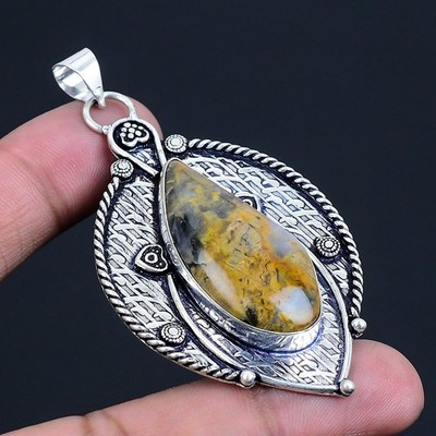 Sonora Sonnenaufgang Edelstein handgefertigt 925 Sterlingsilber Schmuck Anhän...