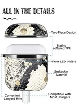 Luxury Air Pods Case Protective Cover For Series 1-2 Snakeskin Design Ships Free