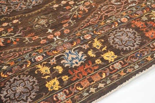 9 x 12 ft Brown Turkish Hereke Hand Knotted Wool Geometric Rug - Picture 6 of 20