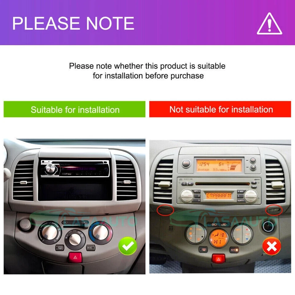 Autoradio 9” Android 13 per NISSAN MICRA 3 K12 2002 2003 2004-2009 CarPlay Navi - Immagine 3 di 4