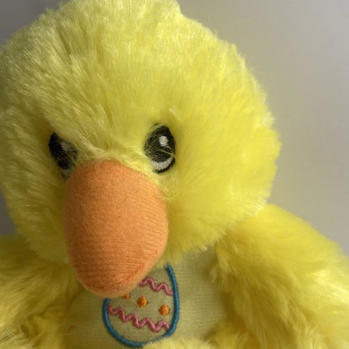 Peluche de peluche de Pascua de pollito amarillo juguete pato pollo 6” suave sentado - Imagen 6 de 7