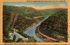 West Virginia Scenic View New River Canyon W VA on Route 60 Postcard