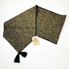 Paisley Noble Collection Latte Black 72" Tapestry Table Runner