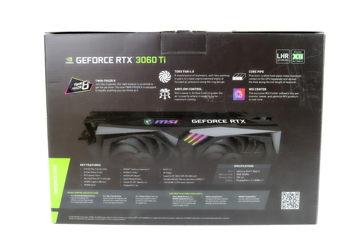 GEFORCE RTX 3060 Ti 8GB　【箱あり】 GeForce RTX 3060 Ti搭載カードが各社から登場 - PC Watch