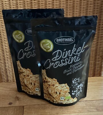BROTINSEL Bio-Dinkel-Crossini Black Pepper  WEIZENFREI Knabbergebäck