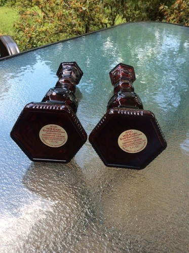 VINTAGE AVON 1876 CAPE COD COLLECTION RUBY RED CANDLESTICKS - Picture 3 of 4