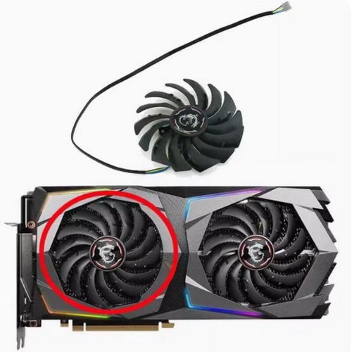 95mm MSI RTX 2070 Super GAMING Graphics Card Fan Replacement PLD10010S12HH TD30 - Picture 4 of 6