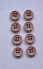 8 Mauve Pink Buttons 4-Hole Flat/Rim Blouse Shirt Crafts 7/16" 11mm