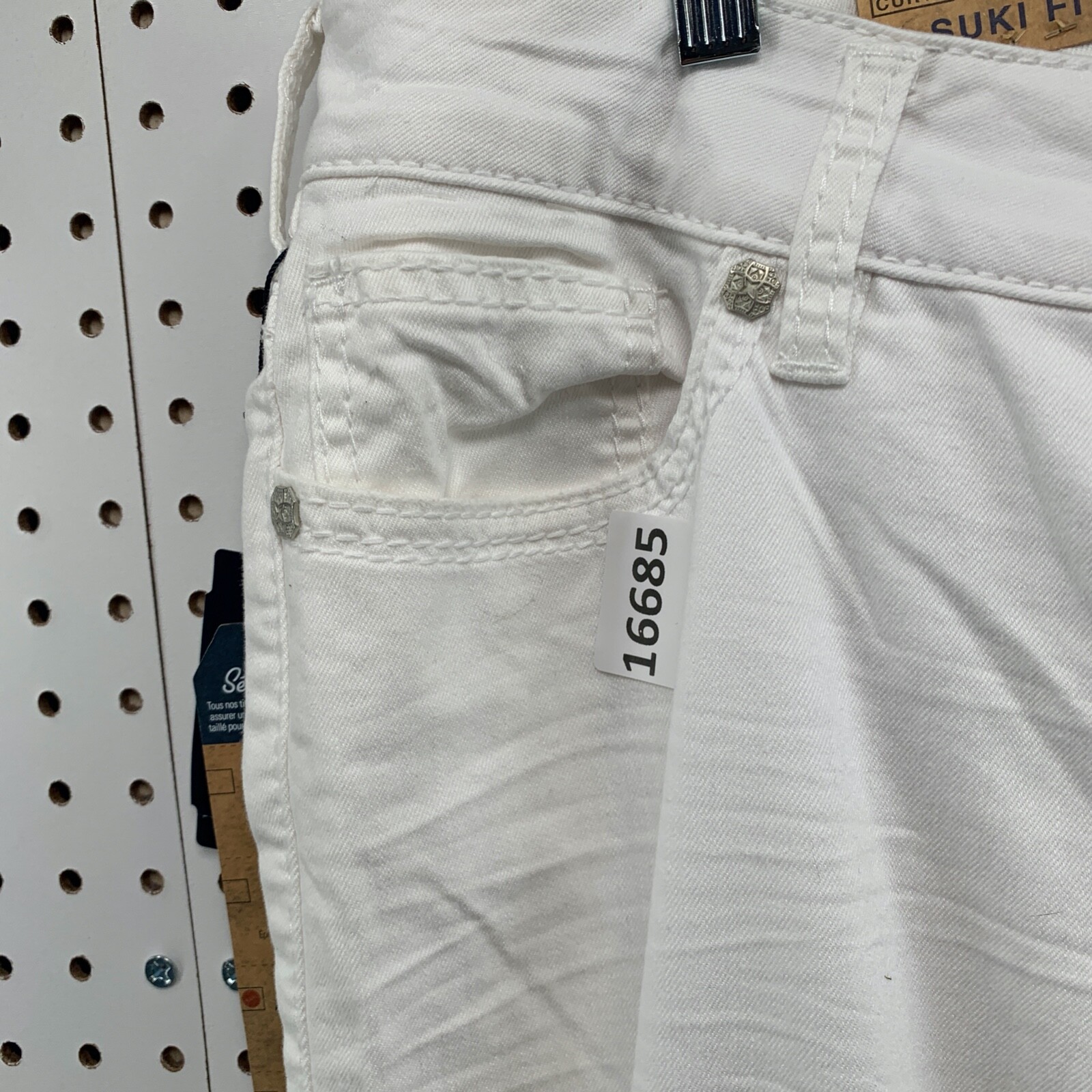 New Silver Jeans Suki Fit Stretch White Jeans Womens Sz 16 34 L Flare