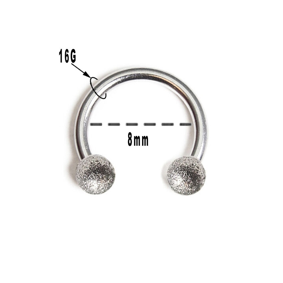 16GA Horseshoe Nose Rings Circular Barbells Lip Cartilage Septum Vintage Finish