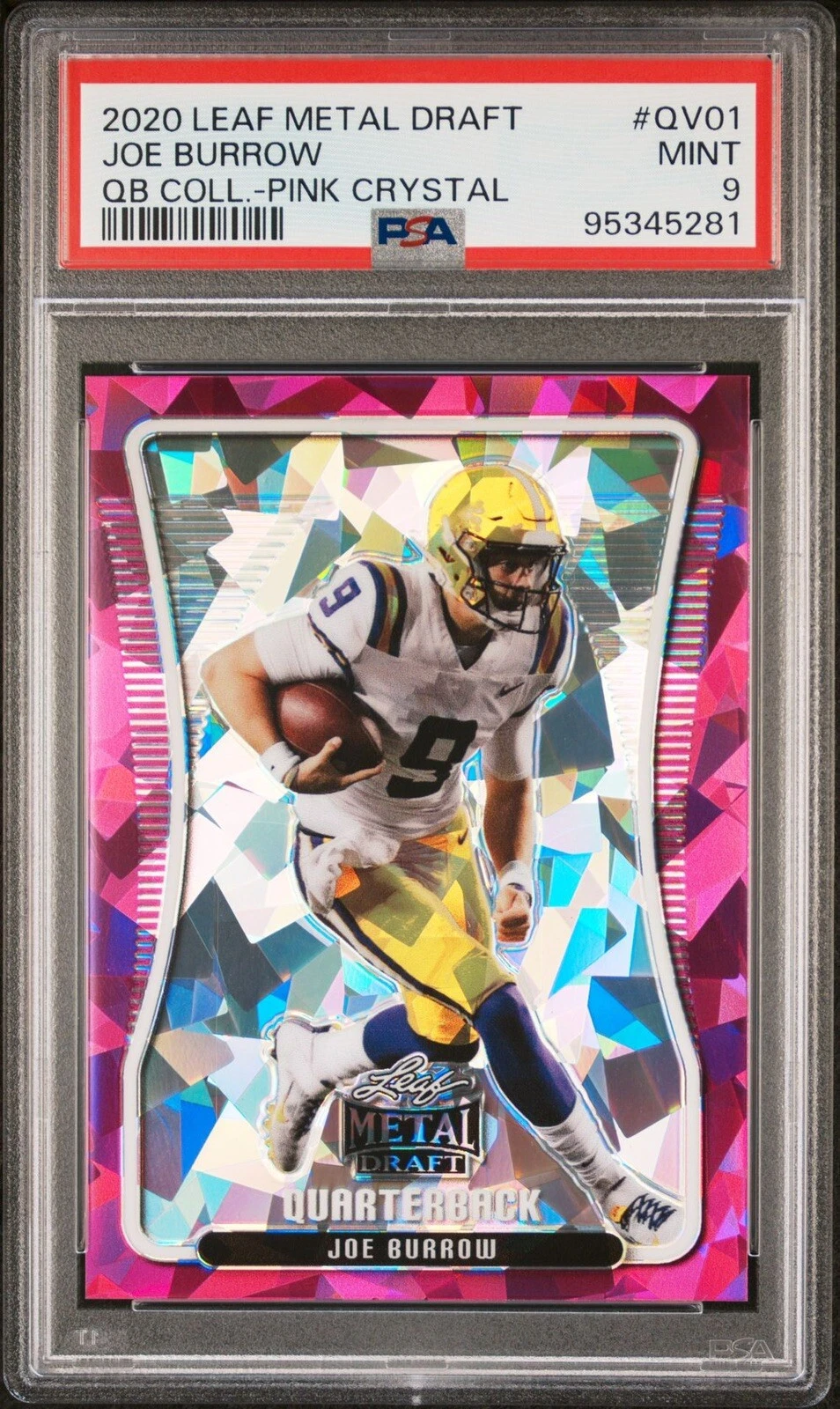 Joe Burrow Leaf Metal Draft Quarterback Collection #QV01 Pink Crystal