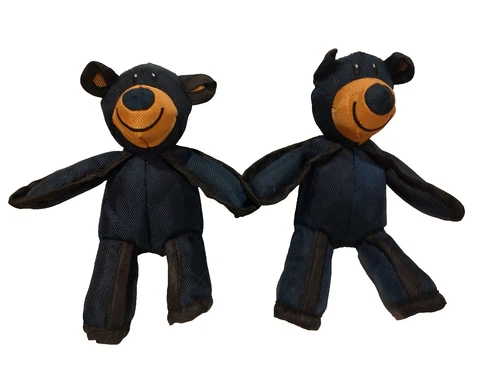 Lot Of 2 Indestructible & Interactive Navy Blue Bear Dog Toys For Heavy Chewers