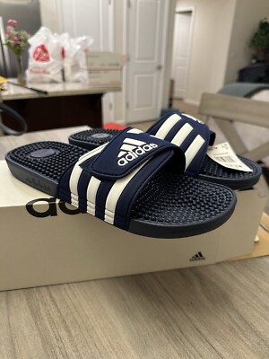 Adidas Adissage slides Sandals F35579 Dark Blue White mens 