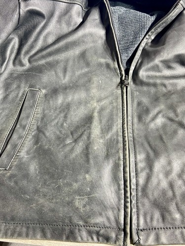 Giacca da aviatore bomber Tommy Hilfiger vintage uomo taglia XXL pelle nera anni 90 Y2K - Foto 6 di 23