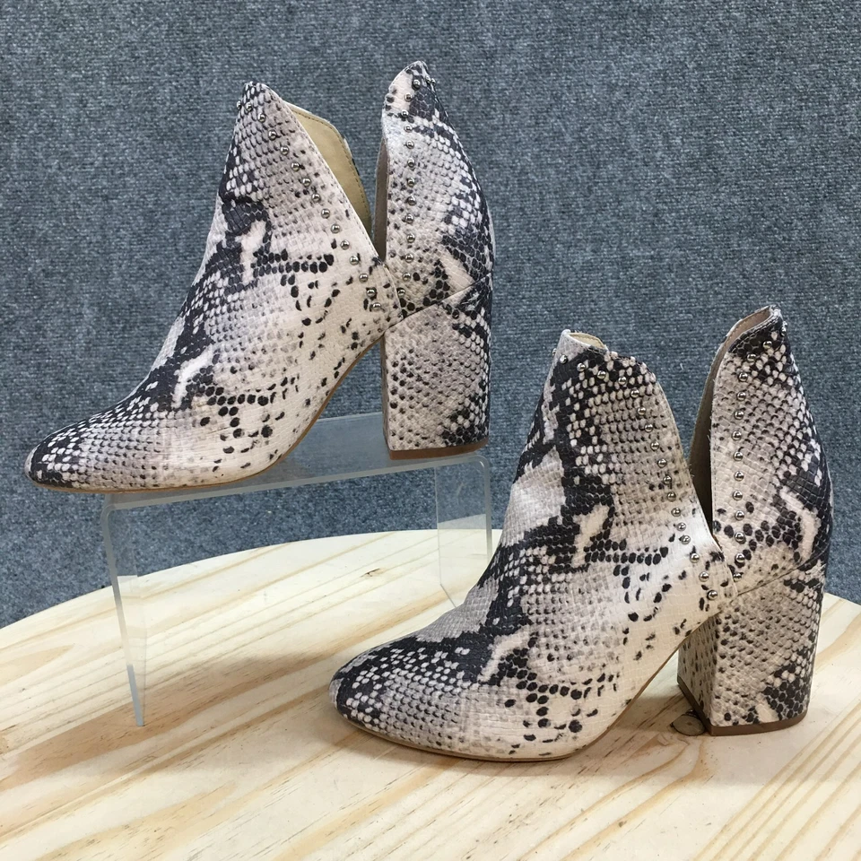 Steve Madden Boots Womens 7.5M Rockstar Ankle Bootie Gray Faux Leather Snakeskin - Image 2 of 4