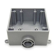 Weatherproof Electrical Box, 37.3 cu in, FSE Box Type, 2 Gangs, PVC, Rectangular