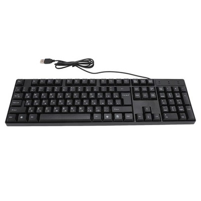 USB Wired Minority Language Keyboard (Russian, English), 104 Russian, Black 