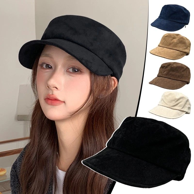 Sombrero Ecuestre Retro Gamuza Para Mujer Otoño Invierno Moda Versátil Gorra de Béisbol Foto 3 de 4