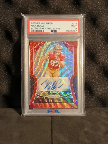 2019 Panini Prizim Nick Bosa PSA 9 Red Auto 149/149 Last On The Print