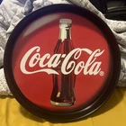 Vintage Coca-Cola Round Metal Drink Tray With Bottle Image 12in Collectable 1994