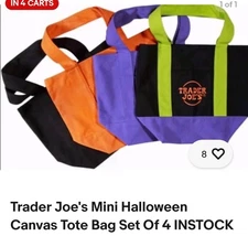 Trader Joes Mini Halloween  Canvas Tote Bag