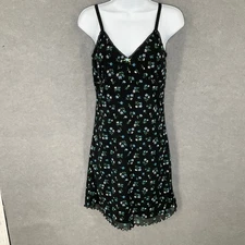 Boutique Europa Dress Womens 8 Dark Floral Mini Babydoll Vintage Y2K Whimsigoth