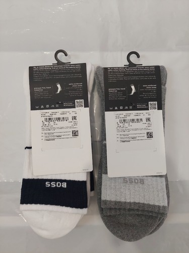 4 Boss Cotton Sport Striped Socks Size UK9-11 EU43-46 - Picture 3 of 5