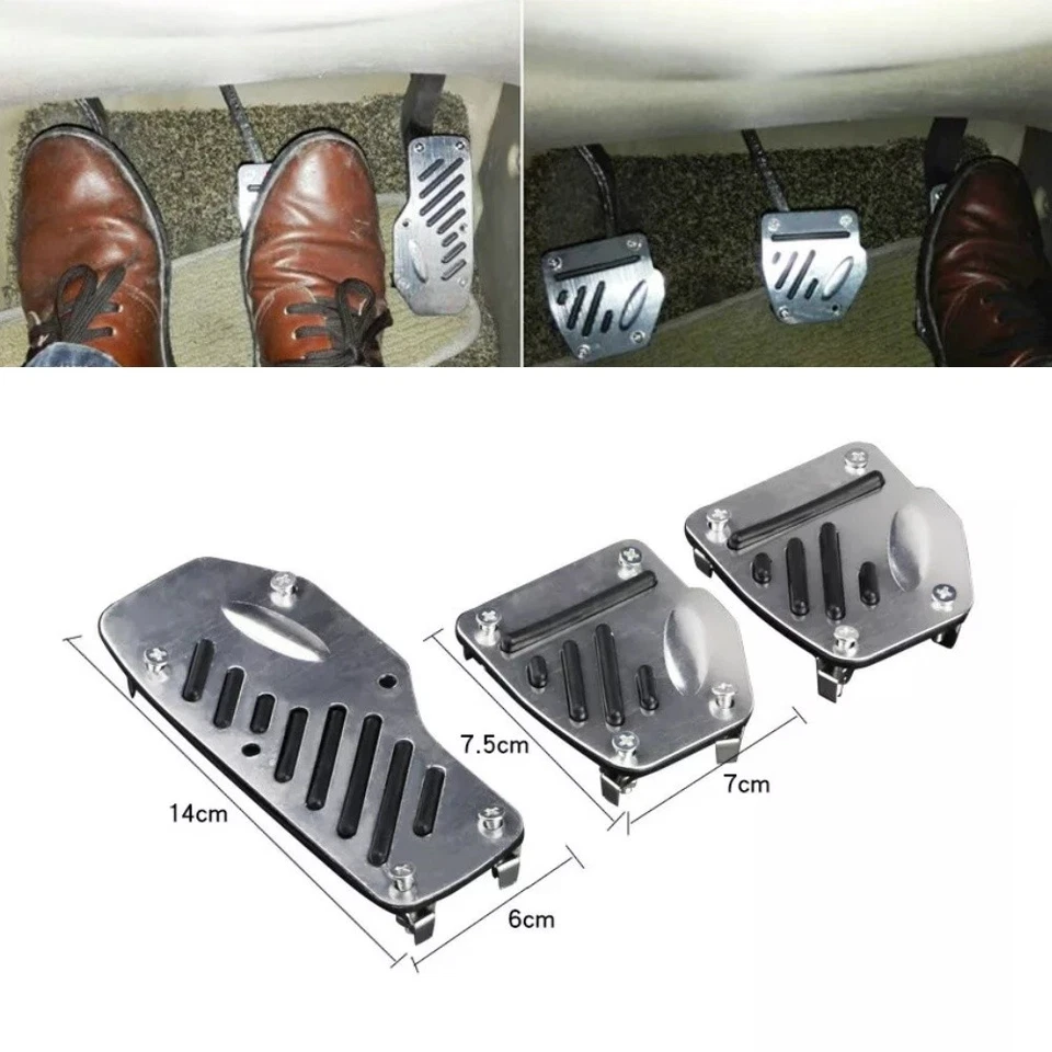 US Car Non-Slip Aluminum Alloy Pedal Pads Manual Transmission Brake Pedal Covers - Image 4 of 4