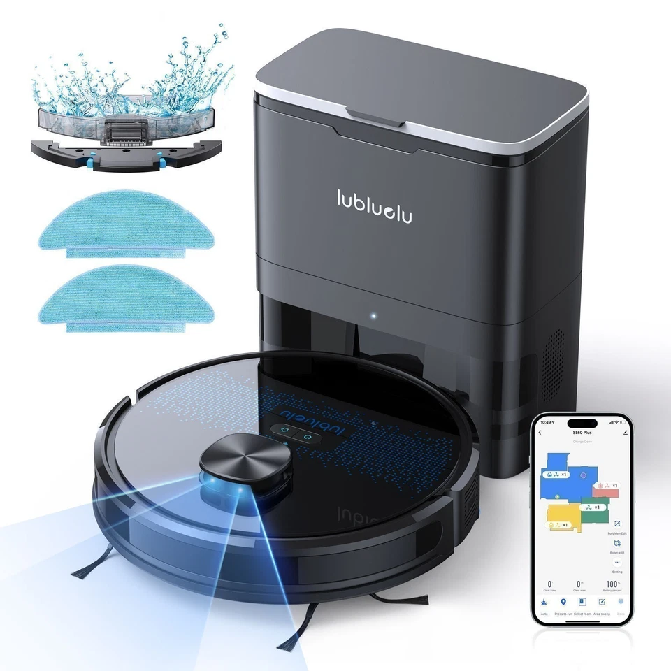 Lubluelu Lasernavigation Saugroboter & Wischfunktion /Absaugstation Staubsauger - Bild 2 von 4