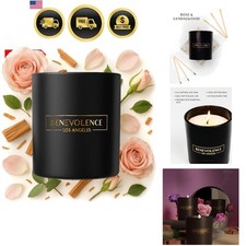 Rose  Sandalwood Scented Candle  Soy Christmas Candles, Black Candle for Ho...