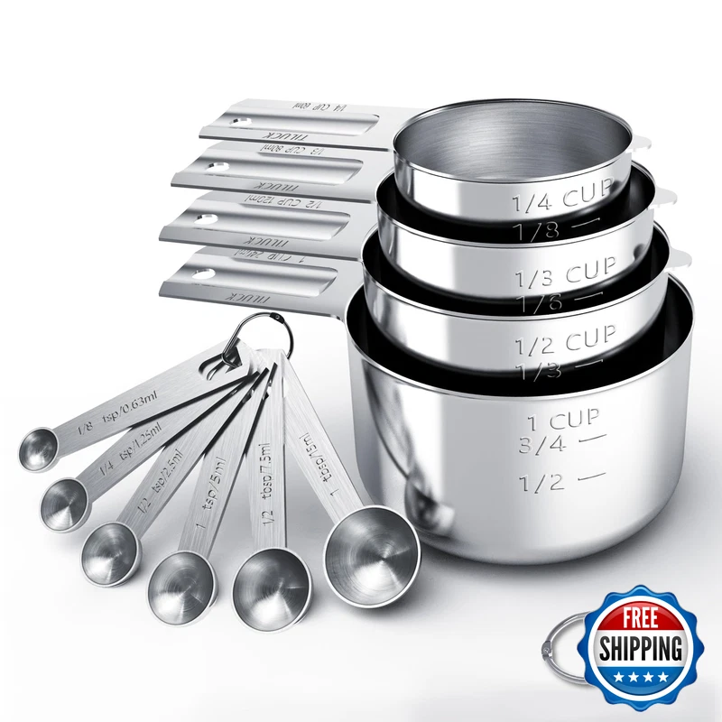 Tiluck Stainless Steel Measuring Cups Spoons Set Cups And Spoonskitchen Gadgets