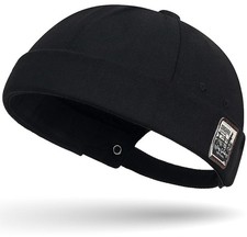 Brimless Docker Cap Skullcap Beanie Retro Sailor Hat for Men Women Hat