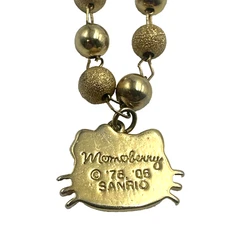 Rare Hello Kitty Momoberry Gold Tone Bracelet Sanrio Kawaii Jewelry As